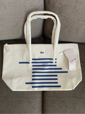 Lacoste L.12.12 Concept Tote handbag Bag purse nautical striped NWT